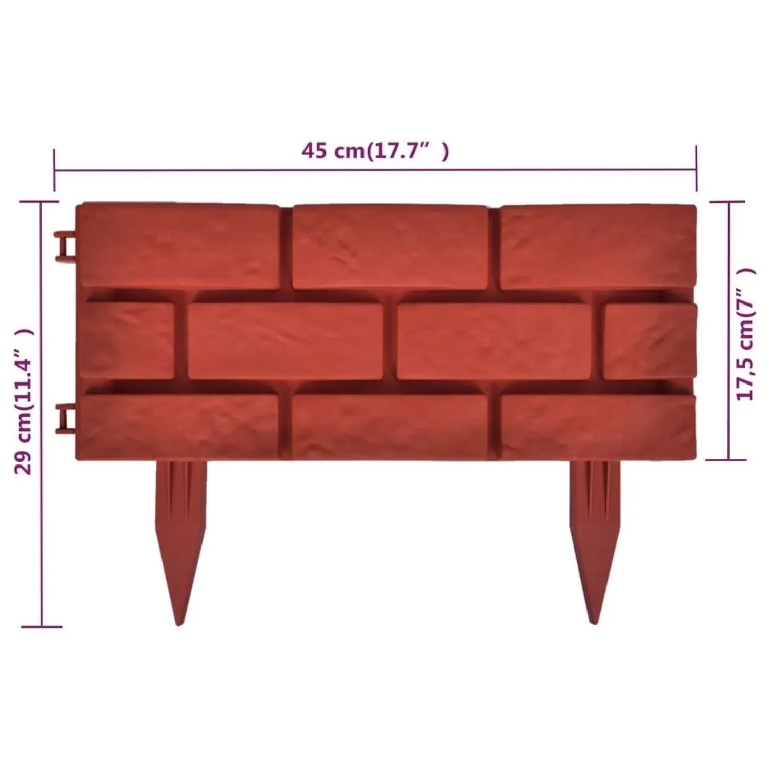 vidaXL Rasenkanten 11 Stk Backstein-Design 141257_11