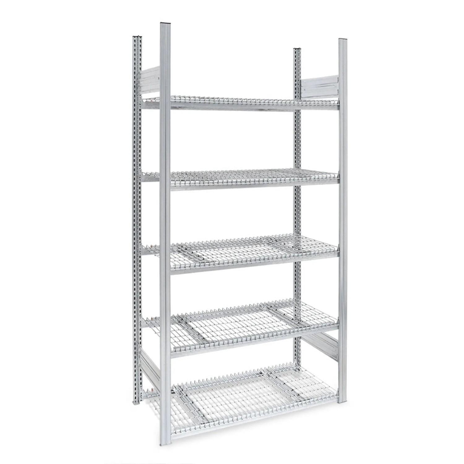 PROREGAL Drahtgitterbodenregal Stecksystem MAGNUS Made In Germany Grundregal 200x100x80cm 5 Ebenen Fachlast 250kg Verzinkt