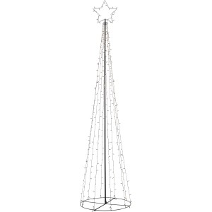 LED-Fahnenmast mit Stern, 300 cm hoch, für weihnachtliche Außenbeleuchtung.