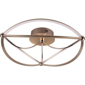 Moderne LED Deckenleuchte Charivari in Messing matt, elegantes Design für Wohnraum und Flur.