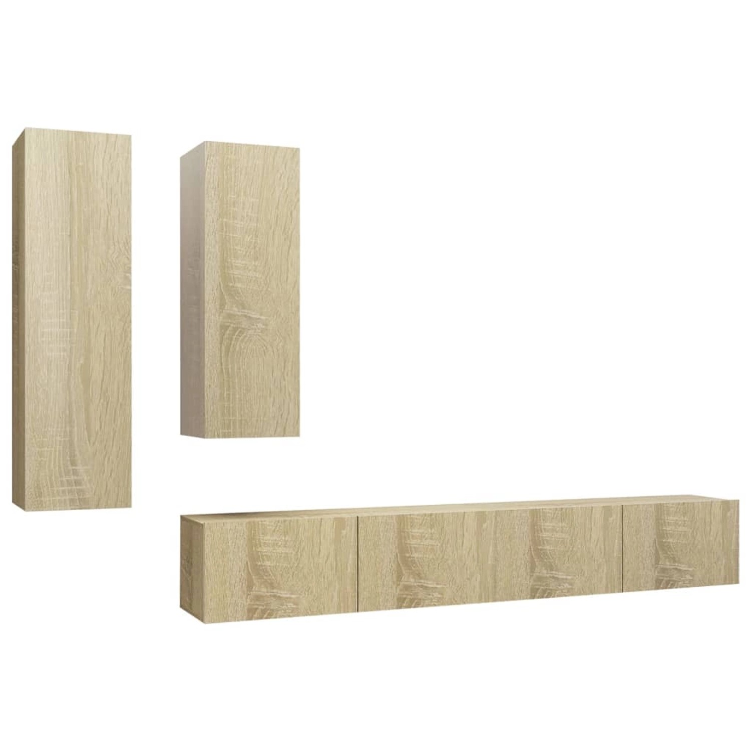 vidaXL 4-Tlg TV-Schrank-Set Sonoma-Eiche Holzwerkstoff 3079048 günstig online kaufen