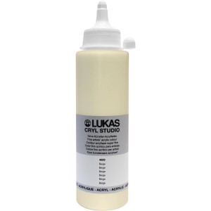 Lukas Cryl Studio Premium Acrylfarbe, 250ml, Beige. Künstlerfarbe im Kunststoffbehälter.