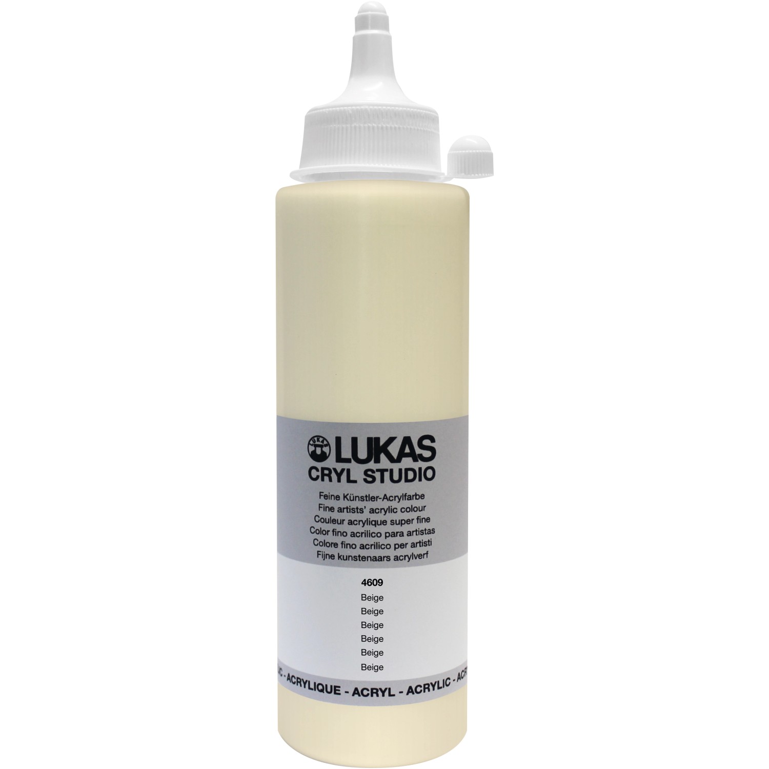 Lukas Cryl Studio Premium Acrylfarbe, 250ml, Beige. Künstlerfarbe im Kunststoffbehälter.