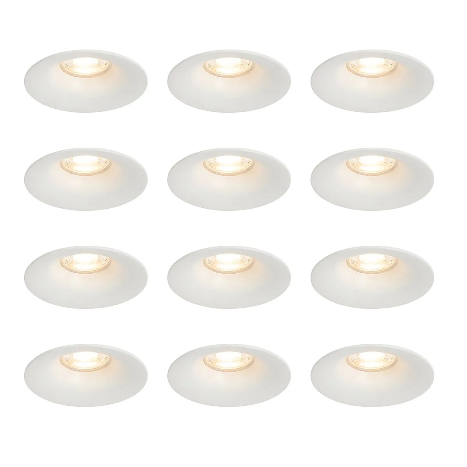 QAZQA Set mit 12 Weißen GU10 Einbaustrahlern 50 mm Gijs