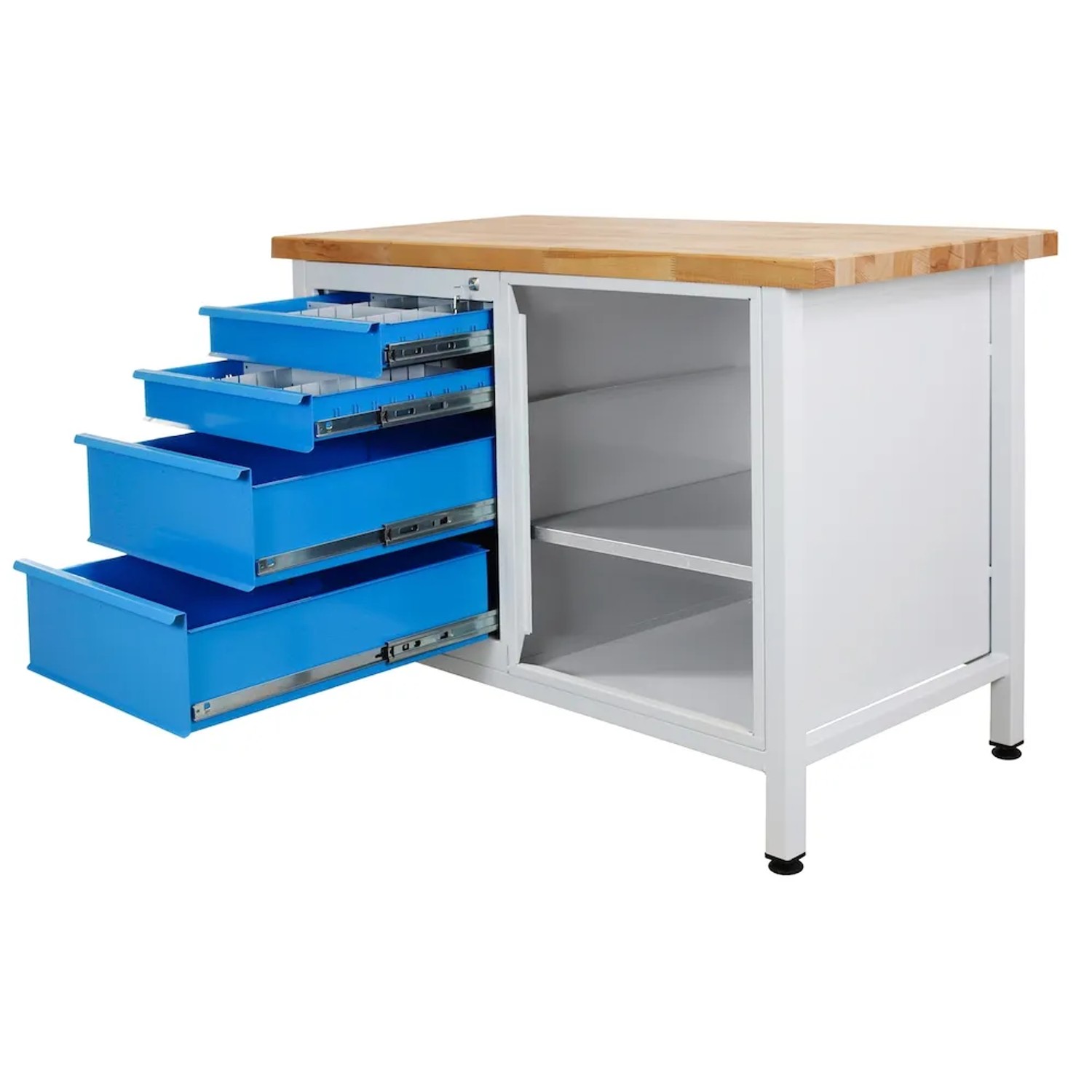 Produktbild von Proregal Werkbank Quick-Buffalo Mit Werkzeugwand + Zubehör Gamma – 84x120x61 Cm, Traglast 600 Kg, Blau, Made In EU