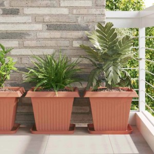 vidaXL Blumentöpfe 24 Stk Ziegelrot 38 x 38 x 30 cm Kunststoff 3403309