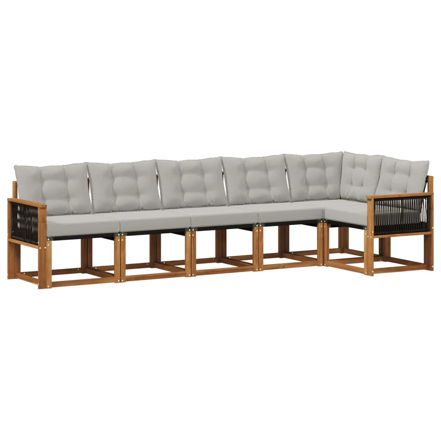 vidaXL Outdoor-Sofagarnitur mit Kissen 6 Stk Natur und Hellgrau 3381983