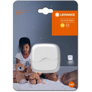 Ledvance LED-Nachtlicht Lunetta Wave, weiß, mit Tag-/Nachtsensor, für die Steckdose.