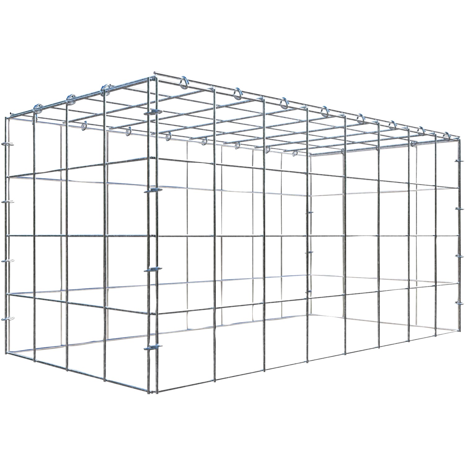 Gabiona C-Ring-Gabione-Anbaukorb Typ 3 40 x 80 x 40 cm Maschenw 10 x 10 cm
