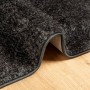 Detailansicht des anthrazitfarbenen vidaXL Teppich Istan Hochflor (120x170 cm) mit glänzender Oberfläche.