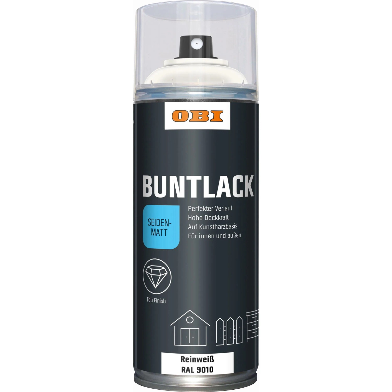 OBI Buntlack Spray RAL 9010 Reinweiß seidenmatt 400 ml