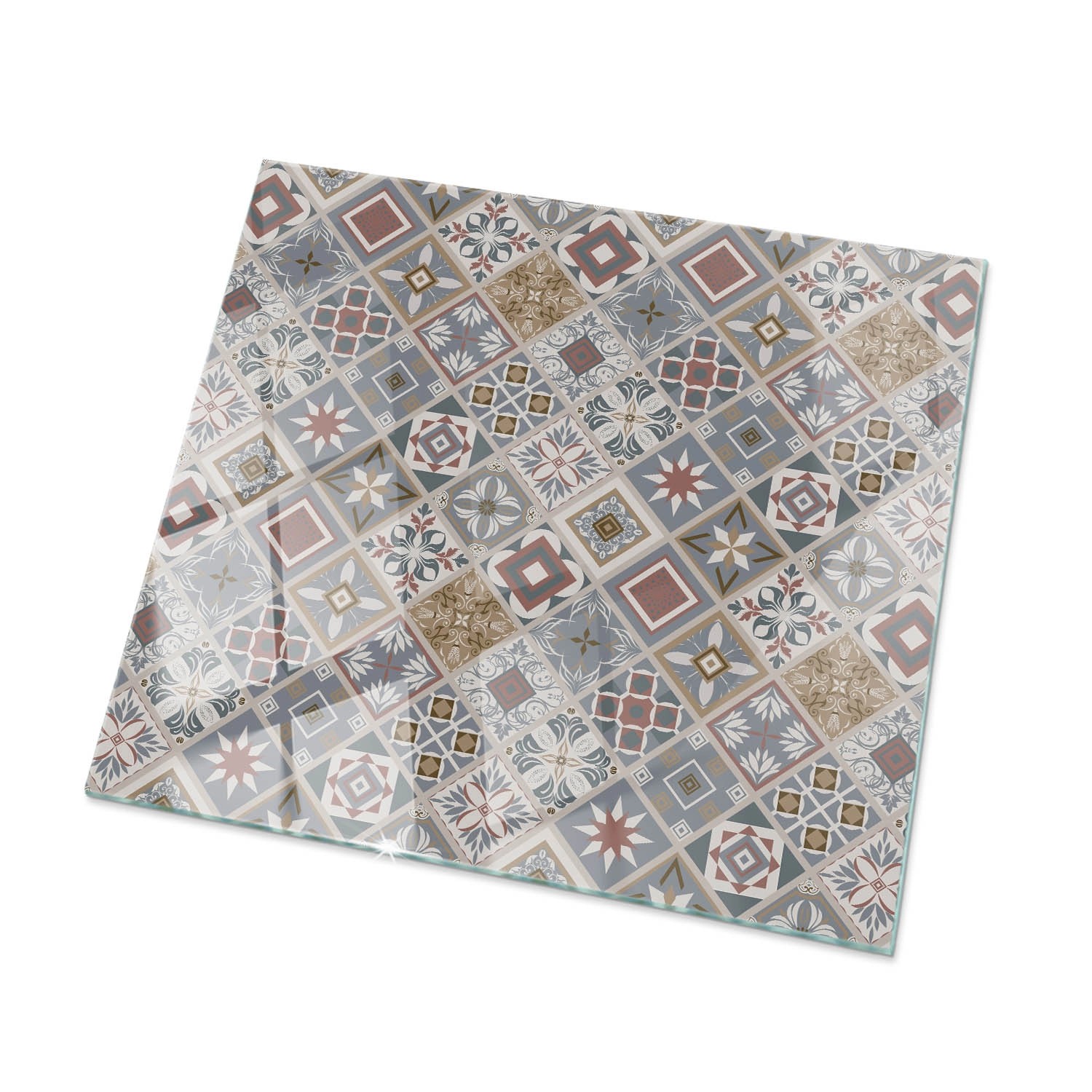 Tulup Tischplatte Mosaikmuster mit Ornamenten Tischplatte 60x60 cm Grau Tischplatte Tischplatte Rechteckig Glastischplat...