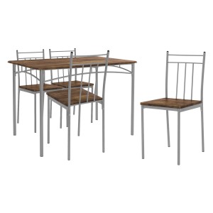 ML-Design Essgruppe, 5-teilig, Esstisch mit 4 Stühlen im Vintage-Look aus Holz.