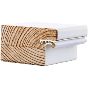 Detailaufnahme Blockzarge CPL Weiß, 98,5x198,5x4,5 cm, für Zimmertüren, Anschlag links.