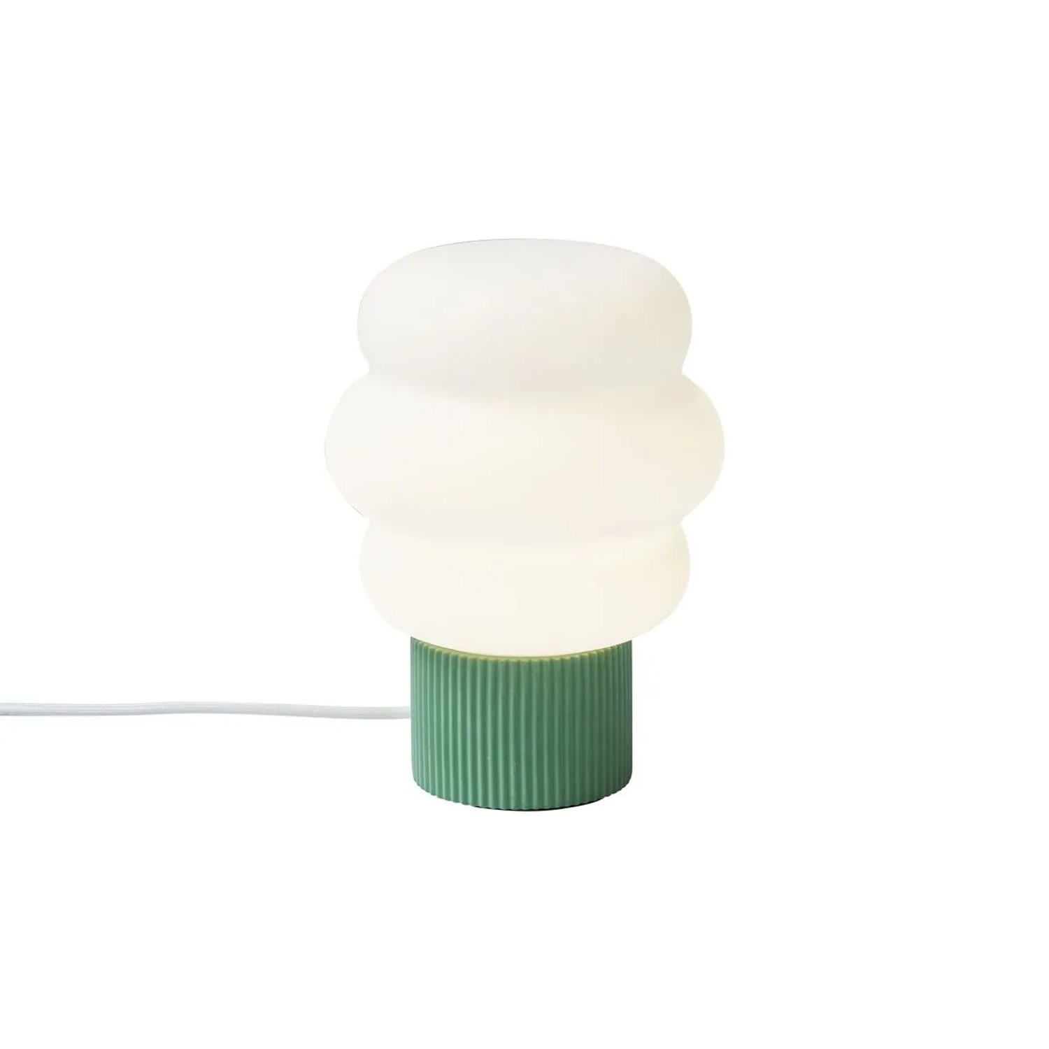 QAZQA Japandi Tischleuchte Grün mit Opalglas 18cm Kumo