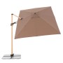 Greiger Doppler Ampelschirm Alu Wood 300x220 cm mit Dreh- und Neigungsfunktion.