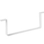 Weißer Vierkantrohr-Halter System 150 aus Kunststoff für Flachkanalsysteme.