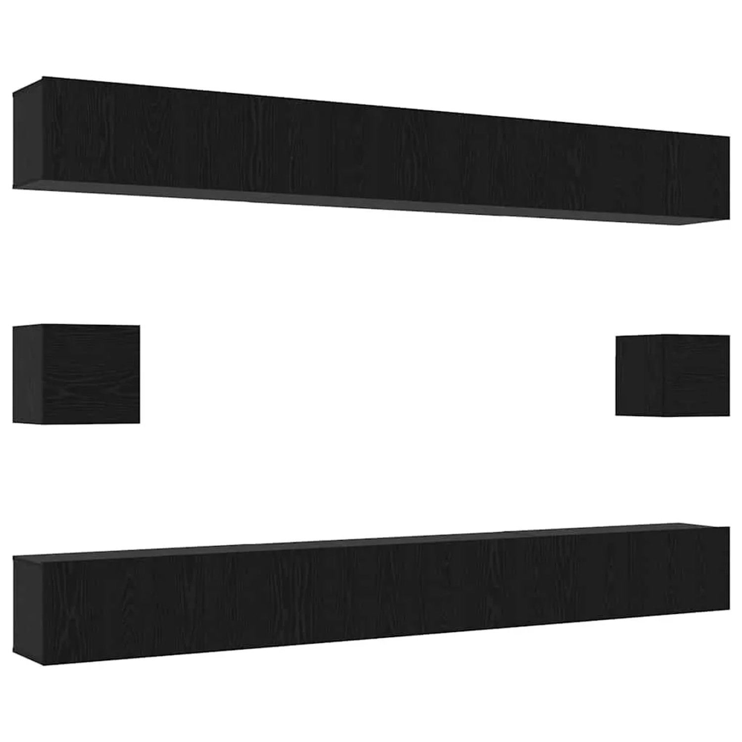 vidaXL TV-Schrankset 8-Tlg Schwarz Eichen-Optik Holzwerkstoff 3332586