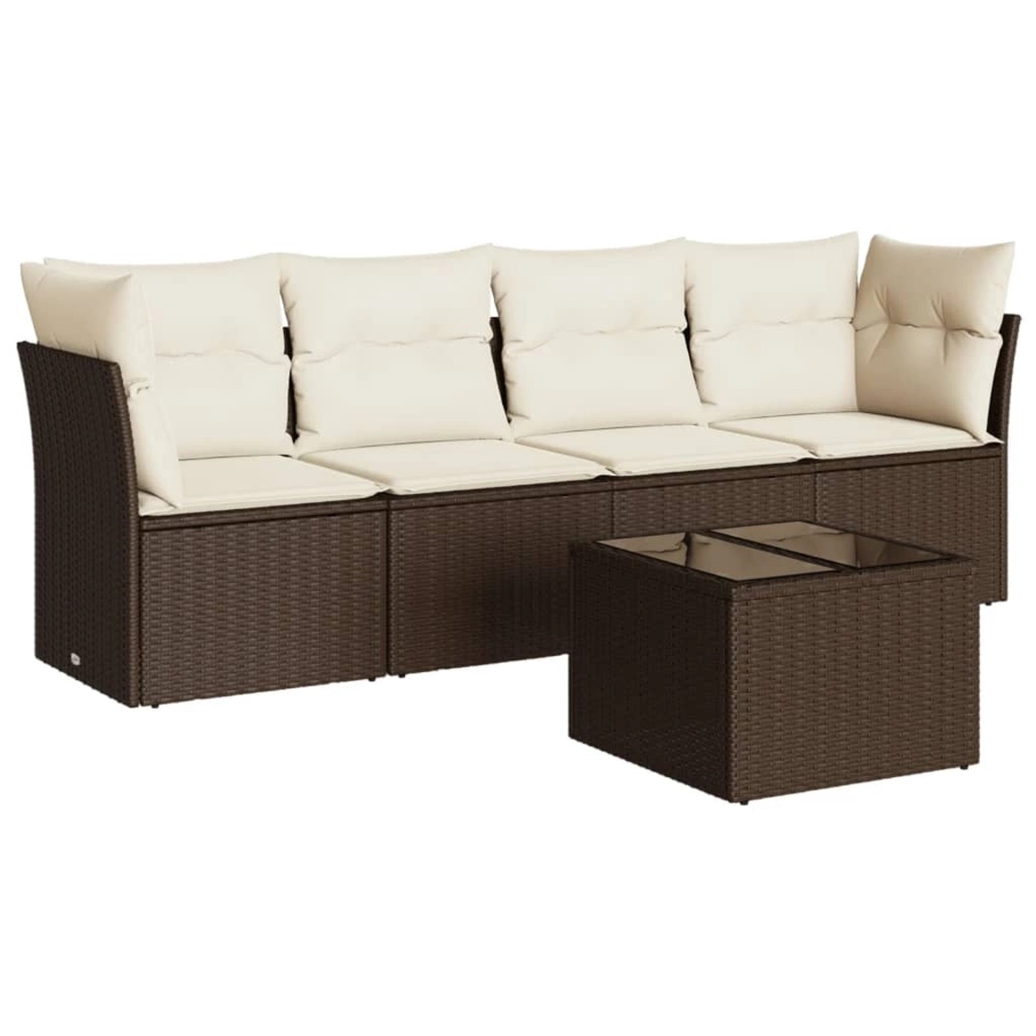 vidaXL 5-Tlg Garten-Sofagarnitur mit Kissen Braun Poly Rattan 3249082 günstig online kaufen