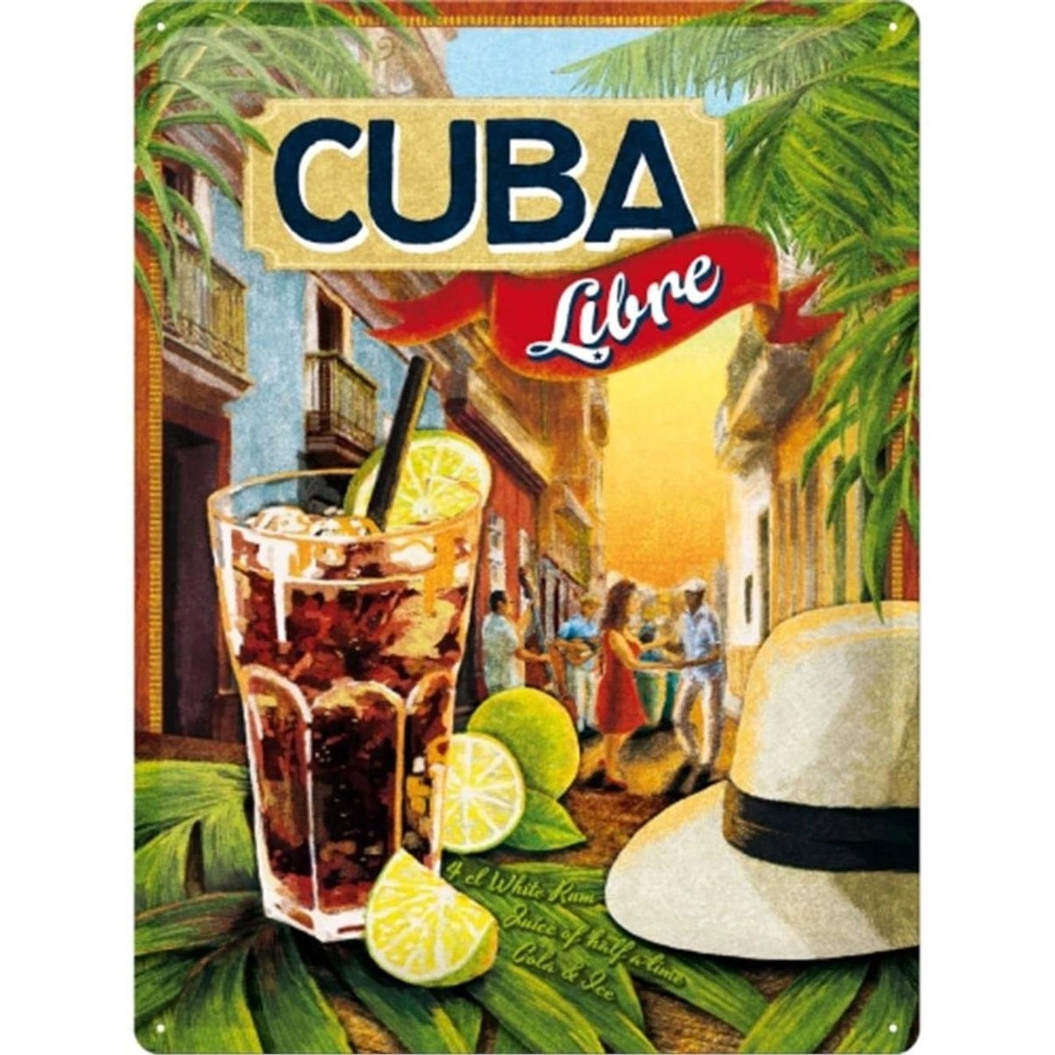 Nostalgic-Art Blechschild 30 x 40 cm - Open Bar - Cuba Libre günstig online kaufen