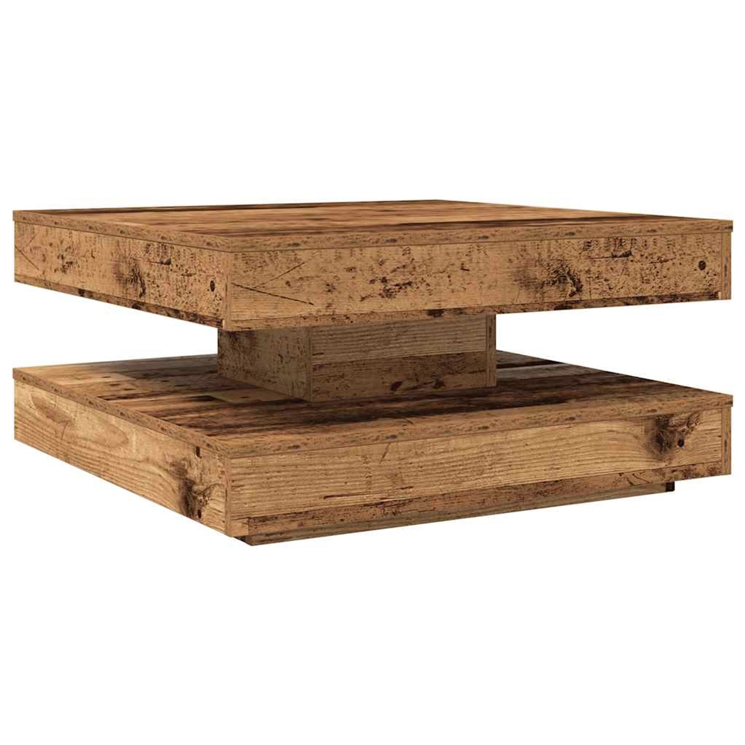 vidaXL Couchtisch 360-Grad Drehbar Altholz-Optik 70x70x34,5 cm 858486 günstig online kaufen