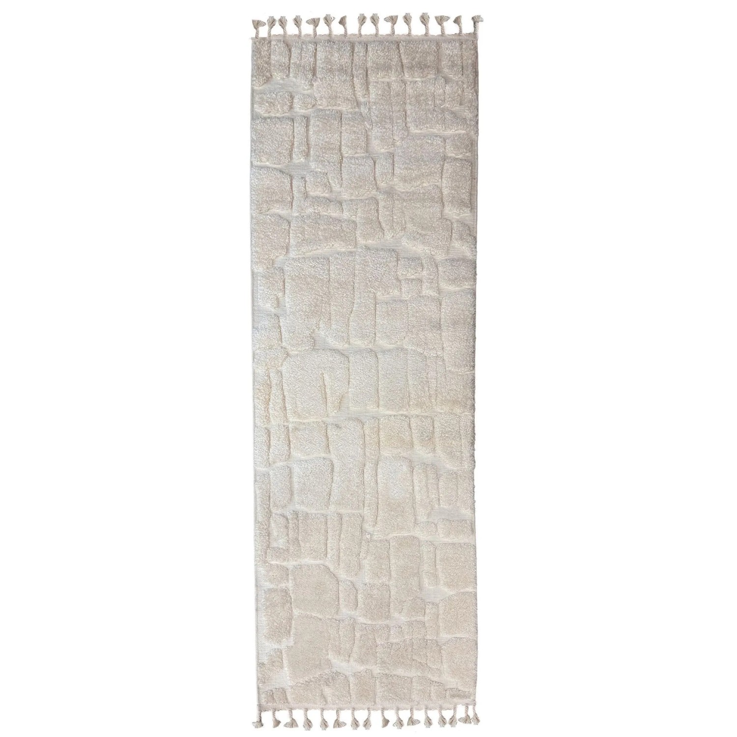 Flair Rugs Hochflorteppich Cobbled 80 cm x 300 cm Creme