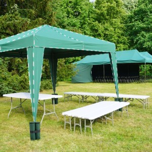 Relaxdays Pavillon Sandsäcke 4er Set Polyester Grün Wasserdicht 40 cm x 42 cm x 1,5 cm