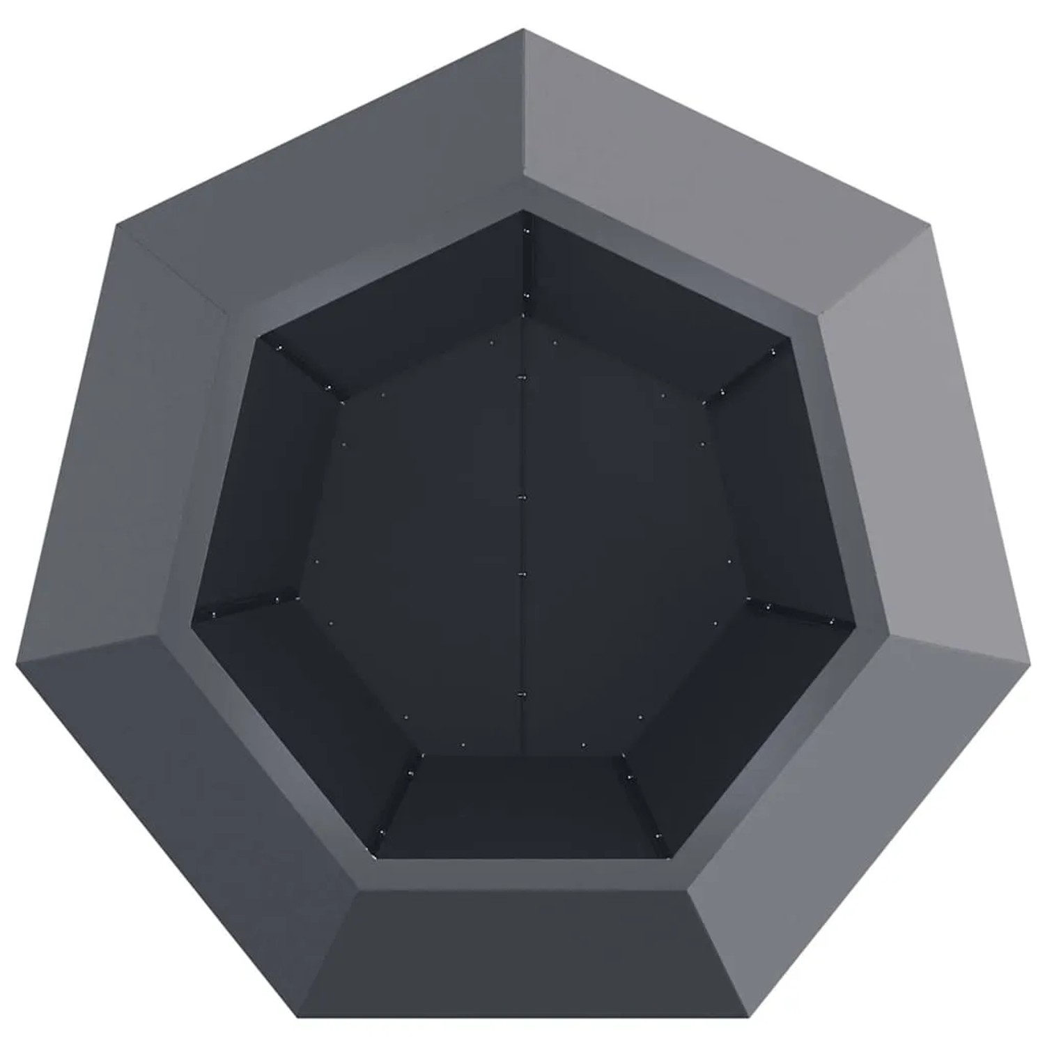 Anthrazitfarbener vidaXL Stahl-Pflanzkübel in geometrischer Form für Garten und Außenbereich.