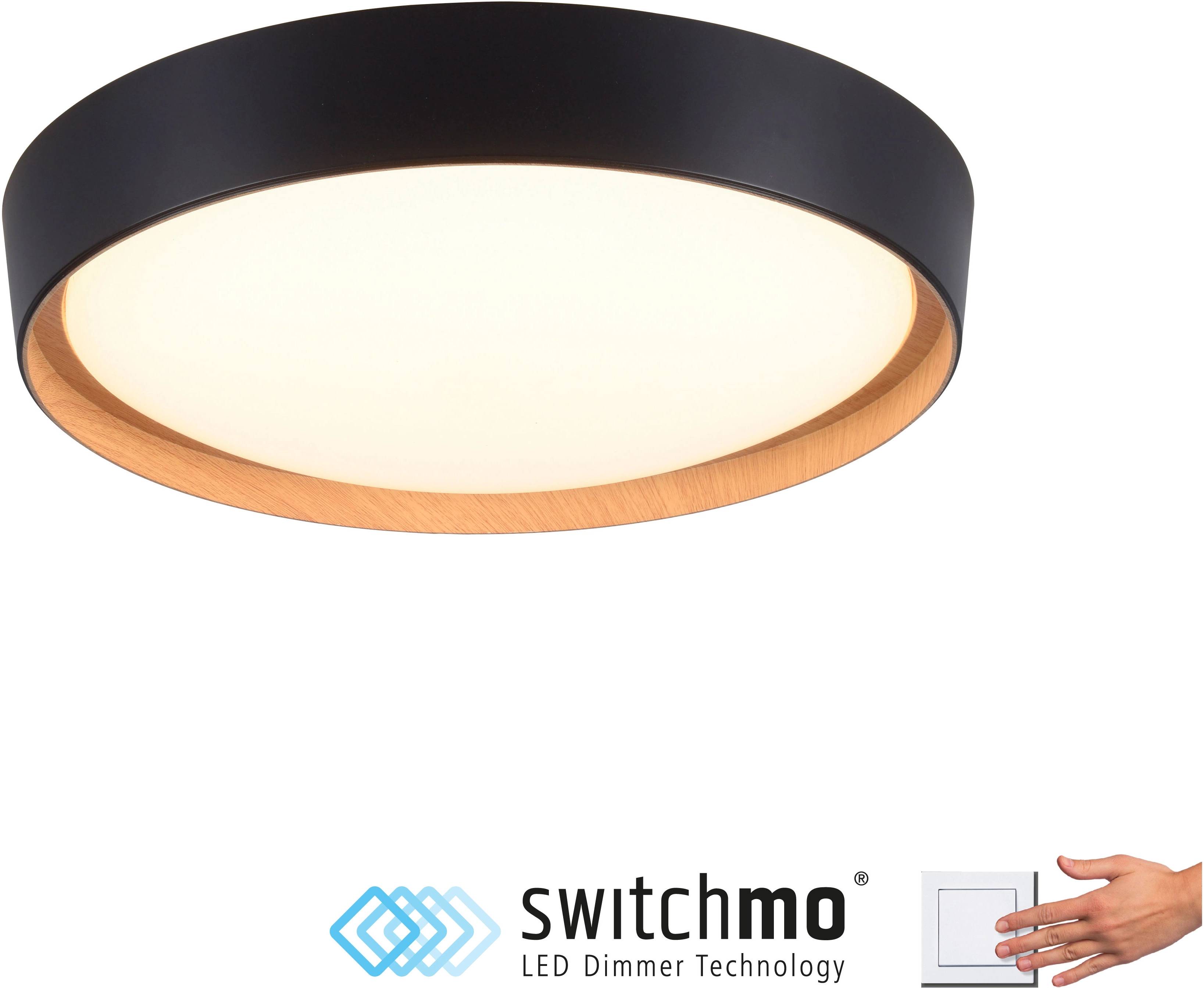 Just Light. LED-Deckenleuchte Emilia Ø 40 cm Schwarz kaufen bei OBI