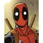 Komar Wandbild: Marvel Deadpool Porträt, rot, 40x50 cm. Comic-Stil.