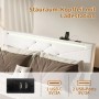 PXloue Polsterbett Doppelbett 140/200 mit LED USB Höhenverstellbares Kopfteil_5