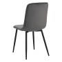 Homestyle4u Esszimmerstuhl, 6er Set, anthrazitfarbener Samt, schwarze Metallfüße.
