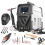 STAHLWERK AC DC WIG 200 ST Digital Schweißgerät mit 200 A Anzeige, WIG-Brenner, Schweißhelm und umfangreichem Zubehör-Set.
