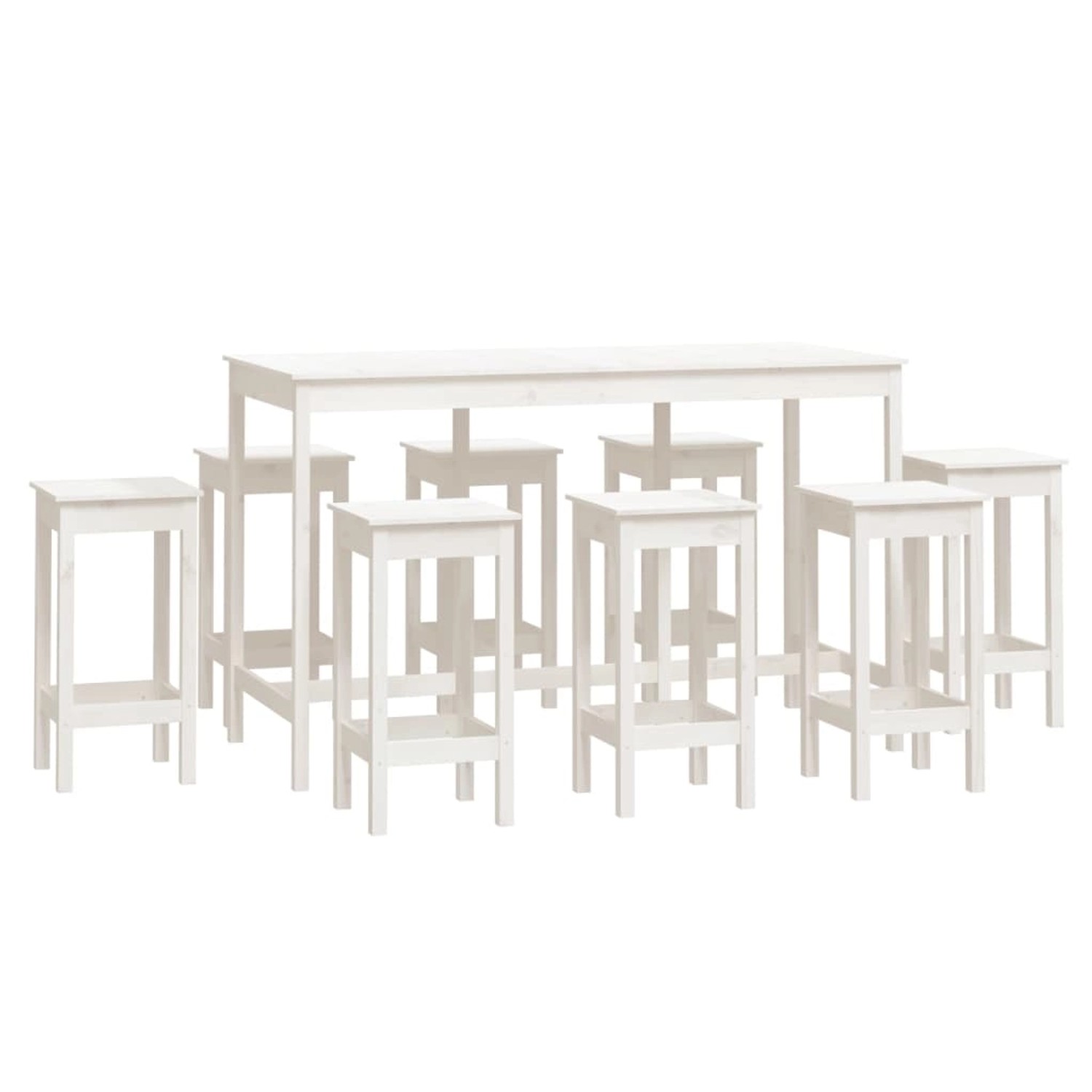 vidaXL 9-tlg. Bar-Set Weiß Massivholz Kiefer Modell 1 günstig online kaufen