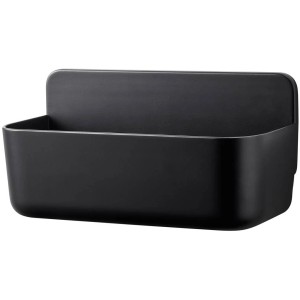 Schwarzer Tesa Lavaa Duschkorb Medium zur Wandmontage im Badezimmer.