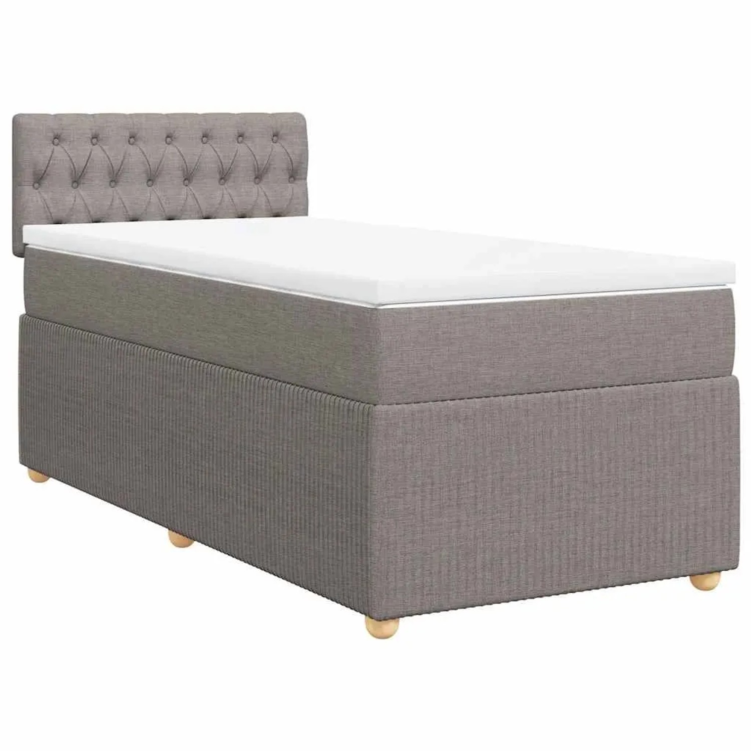 vidaXL Boxspringbett mit Matratze Taupe 90x190 cm Stoff 3289622