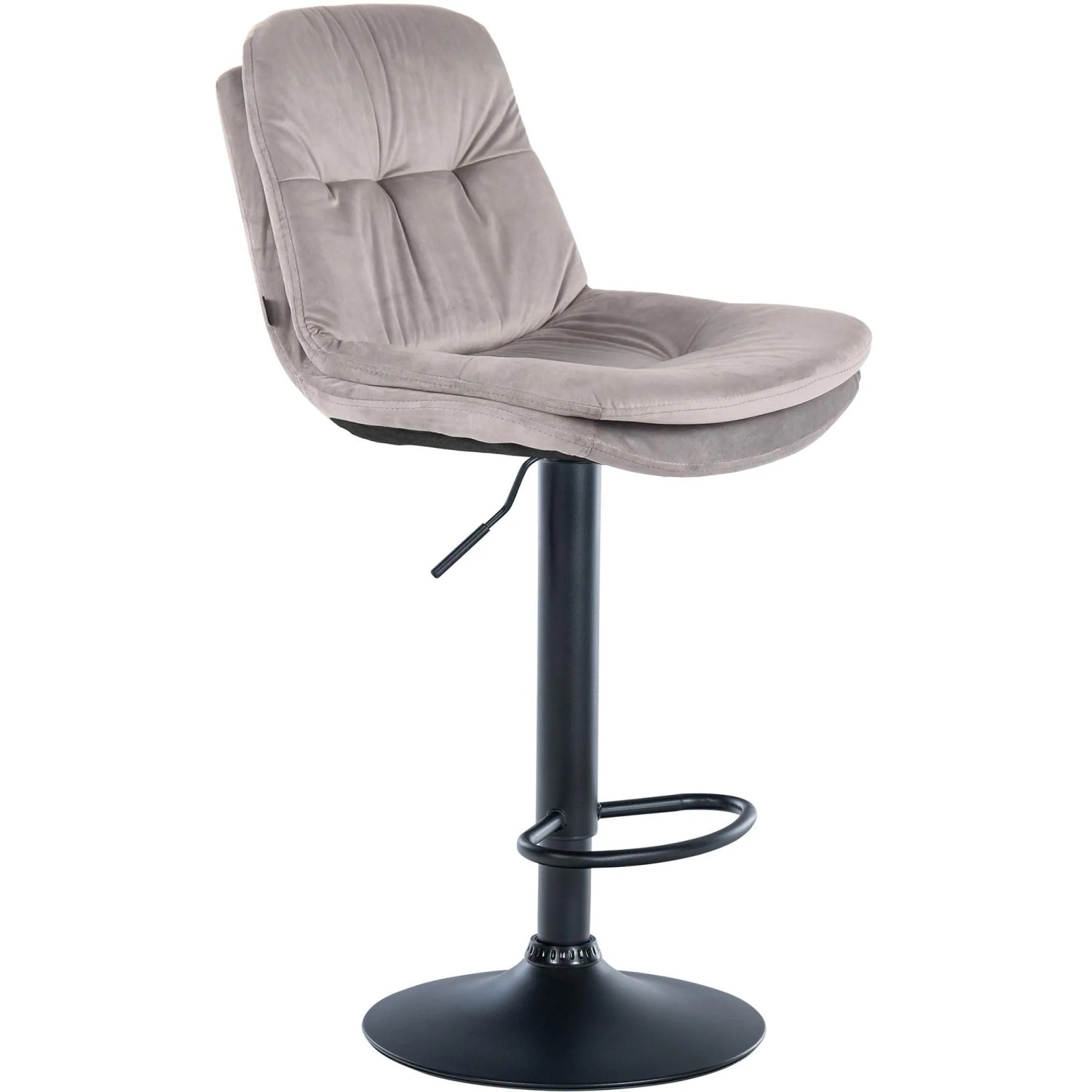 DELUKE Barhocker MITUN Samt Grau 46x54x94cm Schwarz Barstuhl Höhenverstellbar Mit Lehne Drehbar Tresenhocker Tresenstuhl