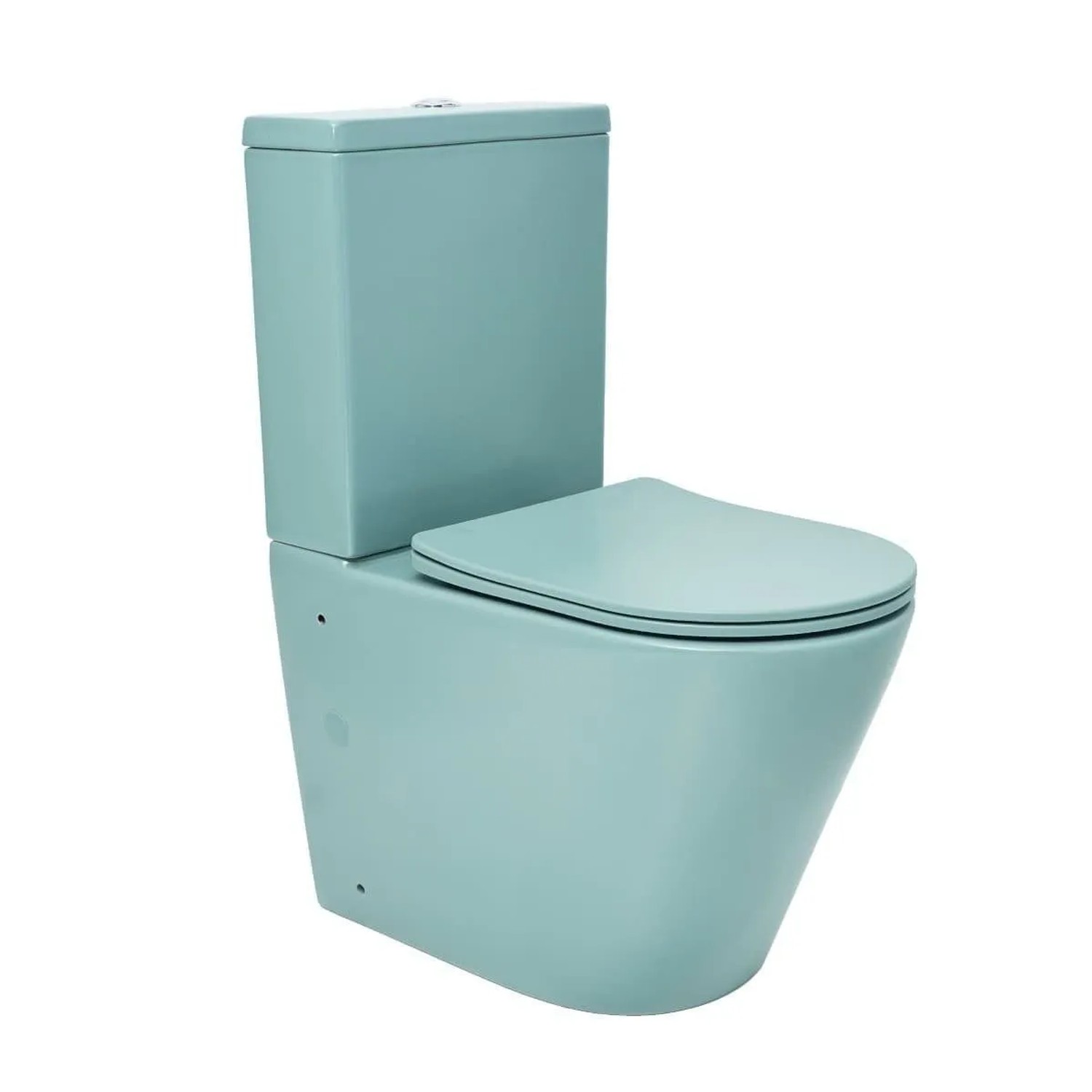 Swiss Aqua Technologies Stand-Kombi-WC Spülrandlos Infinitio Wasseranschluss von Unten mit SoftClose WC-Sitz Grün Matt