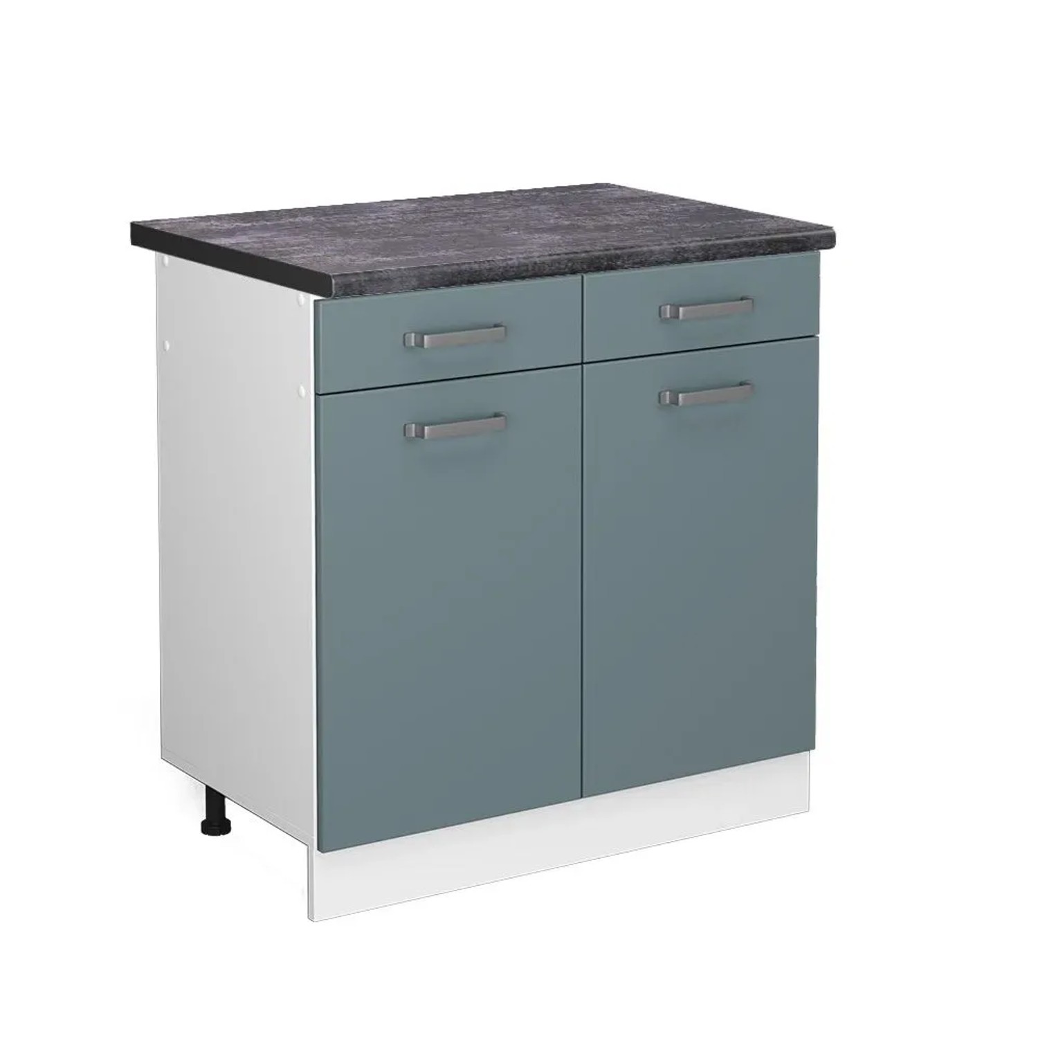 Vicco Küchenunterschrank R-Line Schubladenschrank für die Küche Blau-Grau Weiß 80 cm AP Anthrazit