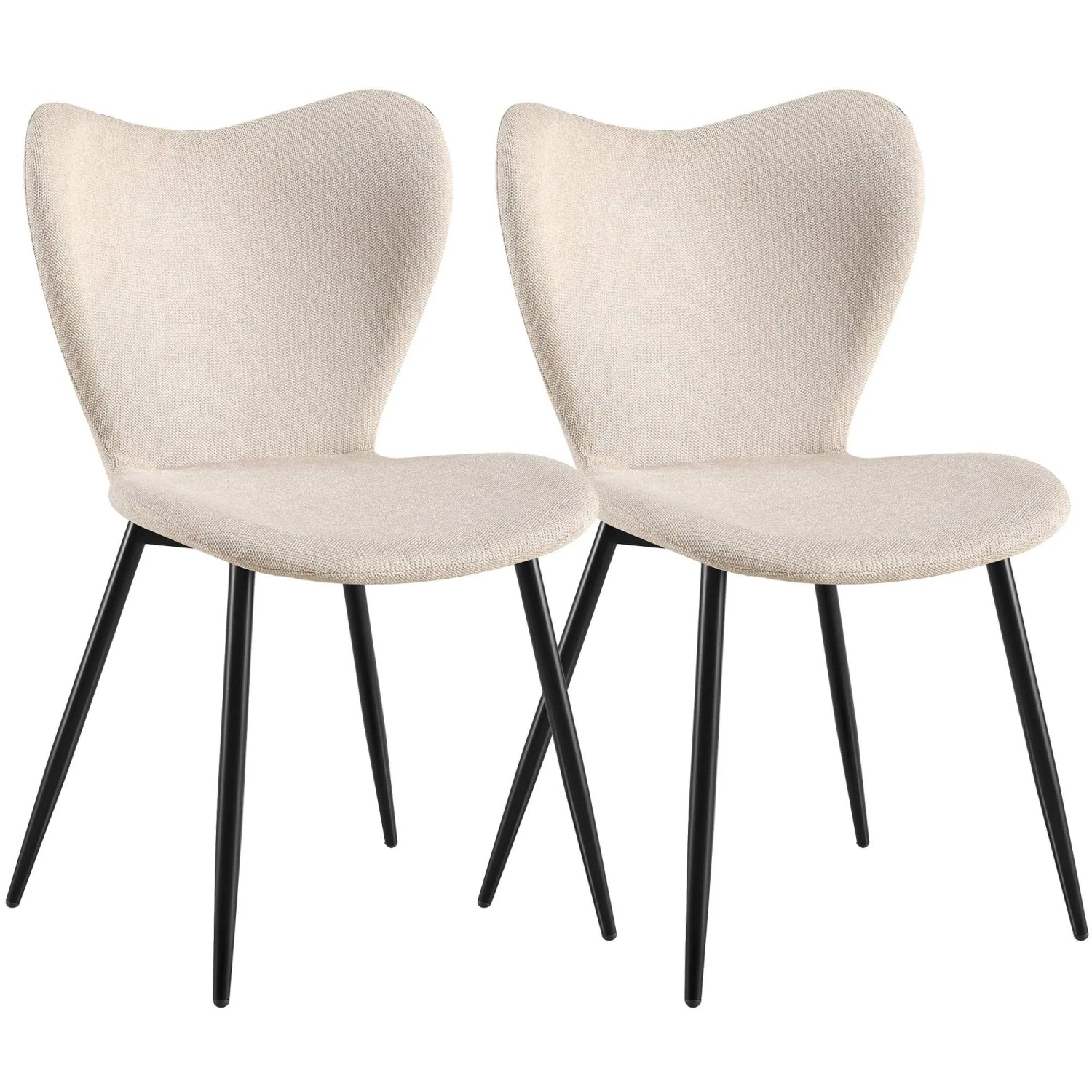 CLP 2er Set Esszimmerstühle Maika creme/Stoff