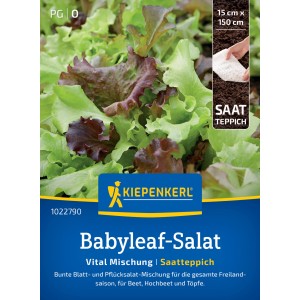 Kiepenkerl Babyleaf-Salat Vital Mischung Saatteppich mit roten und grünen Salatblättern.