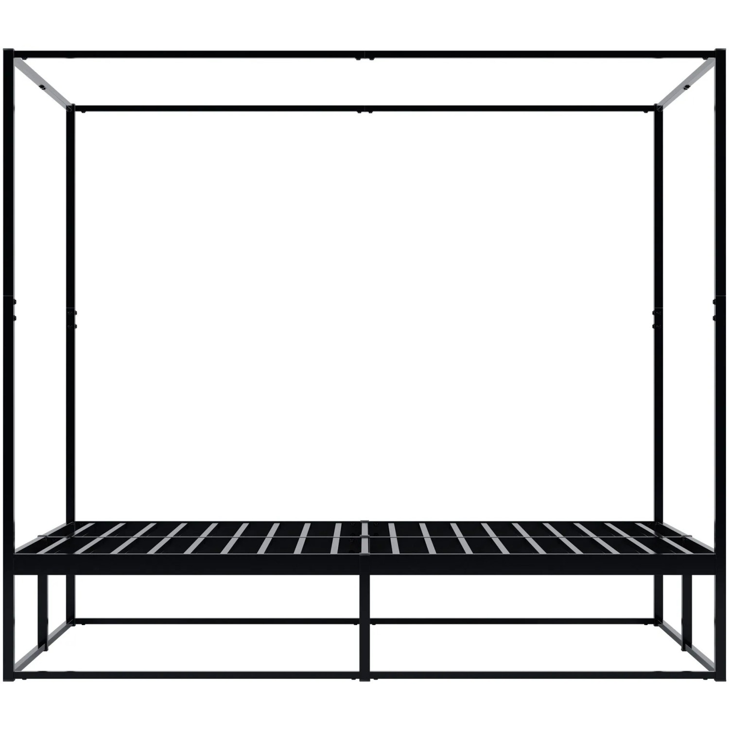 DELUKE Himmelbett KOSAN Metall Schwarz 145x206x180cm Bett 140x200 Bettrahmen Metall Doppelbett Schwarz
