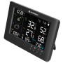 Schwarze Bresser WLAN-Funk-Wetterstation TB 7-in-1 mit Display für Wetterdaten.