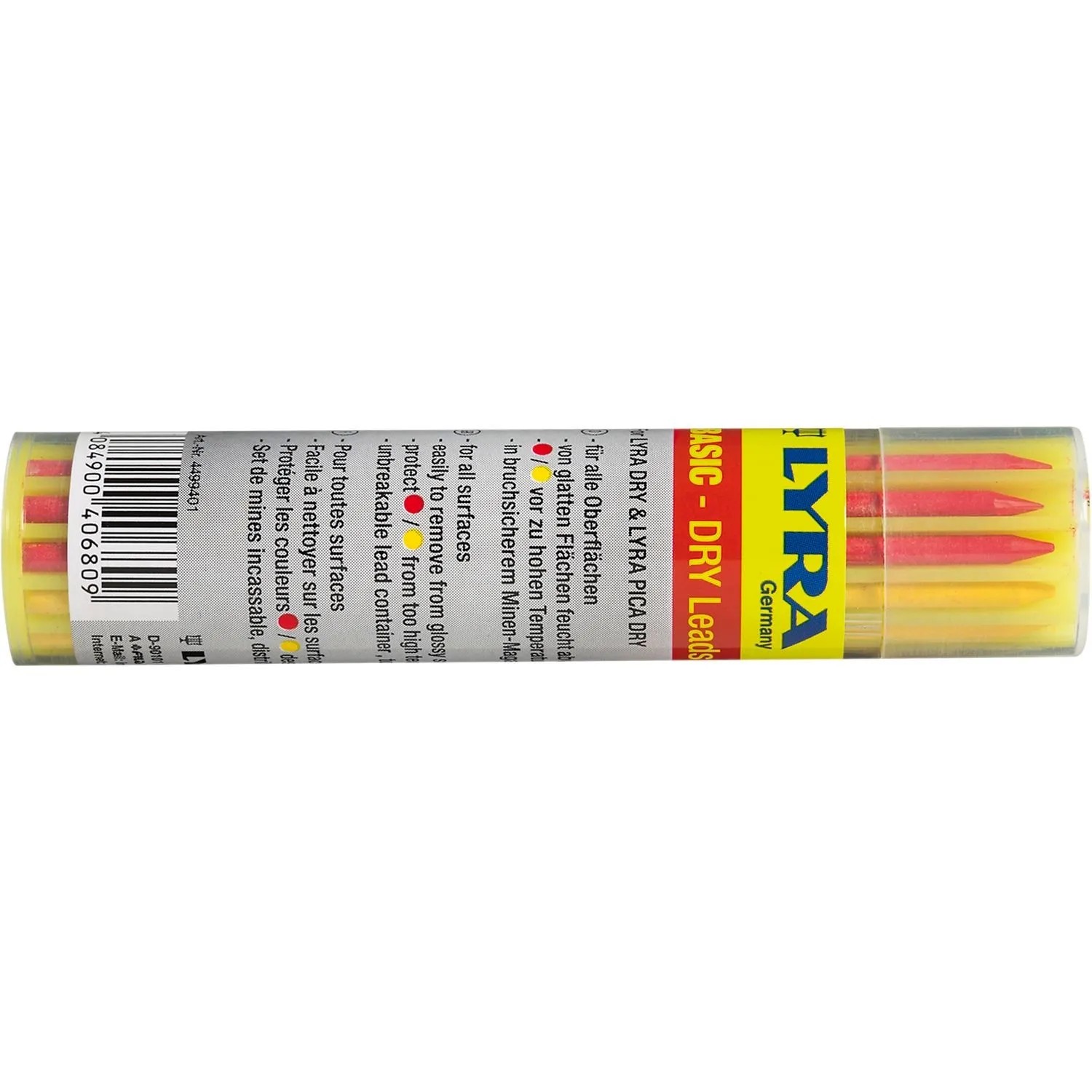 vasalat Set Lyra Ersatzminen-Set Dry Profi Led Graphit Rot Gelb 12 Stück