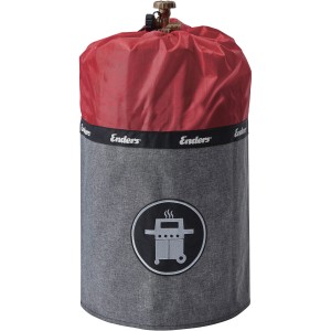 Enders Gasflaschenhülle Style Red 11 kg für Grillutensilien, rot-grau mit Grill-Logo.