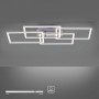 Moderne LED-Deckenleuchte Iven aus Stahl, 70x34,5 cm, warmweißes Licht, dimmbar.