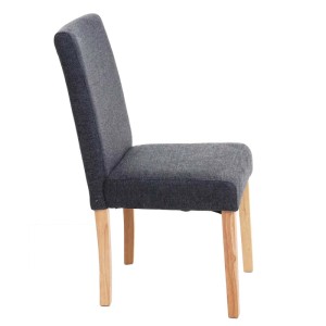 CHEFGASTRO Esszimmerstuhl 2er-Set Klassisch & Zeitlos 90x43x56cm Sitzhöhe 45cm Textil Helle Beine Anthrazitgrau