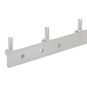 SOTECH Hakenleiste CORA aus gebürstetem Edelstahl mit 6 Haken. Moderne Garderobenleiste für Wandmontage.