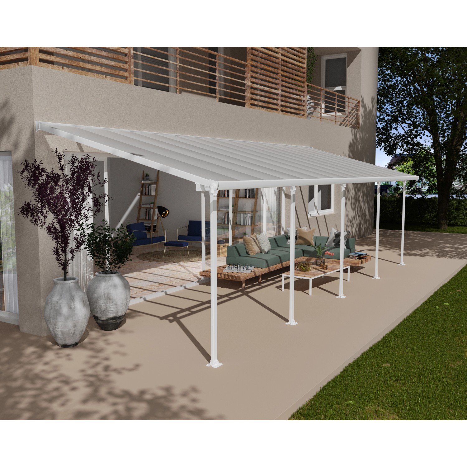 Palram - Canopia Terrassenüberdachung Feria Weiß 3x9.15 günstig online kaufen