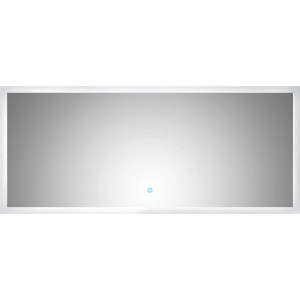 Rechteckiger LED-Lichtspiegel 140x60 cm mit Touch-Bedienung und neutralweißem Licht.